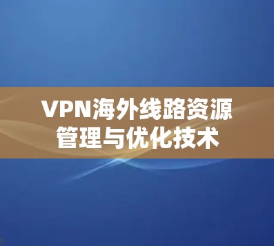 VPN海外线路资源管理与优化技术